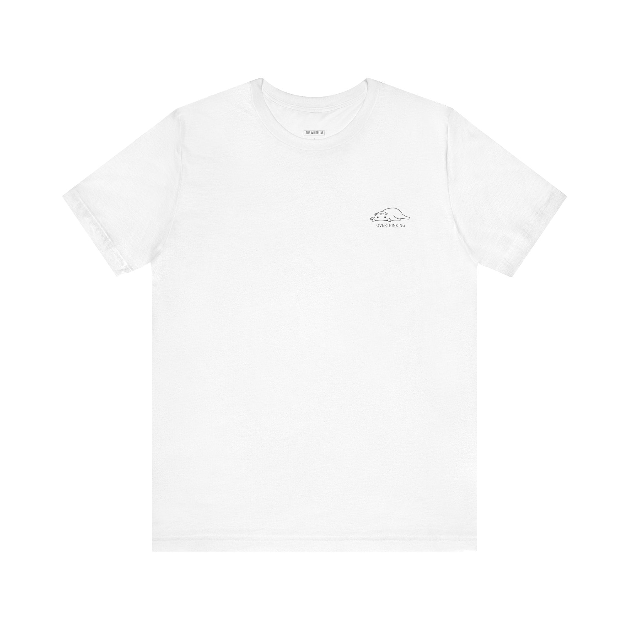 Minimalist "Overthinking Cat" T-Shirt – Unisex Jersey Short Sleeve Tee