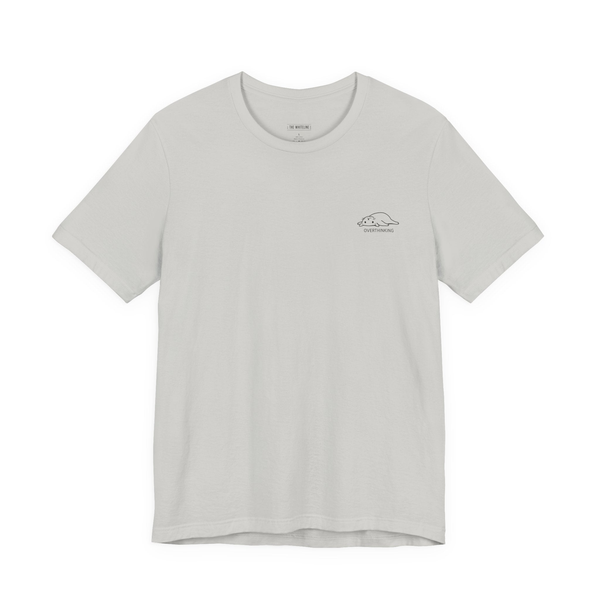 Minimalist "Overthinking Cat" T-Shirt – Unisex Jersey Short Sleeve Tee