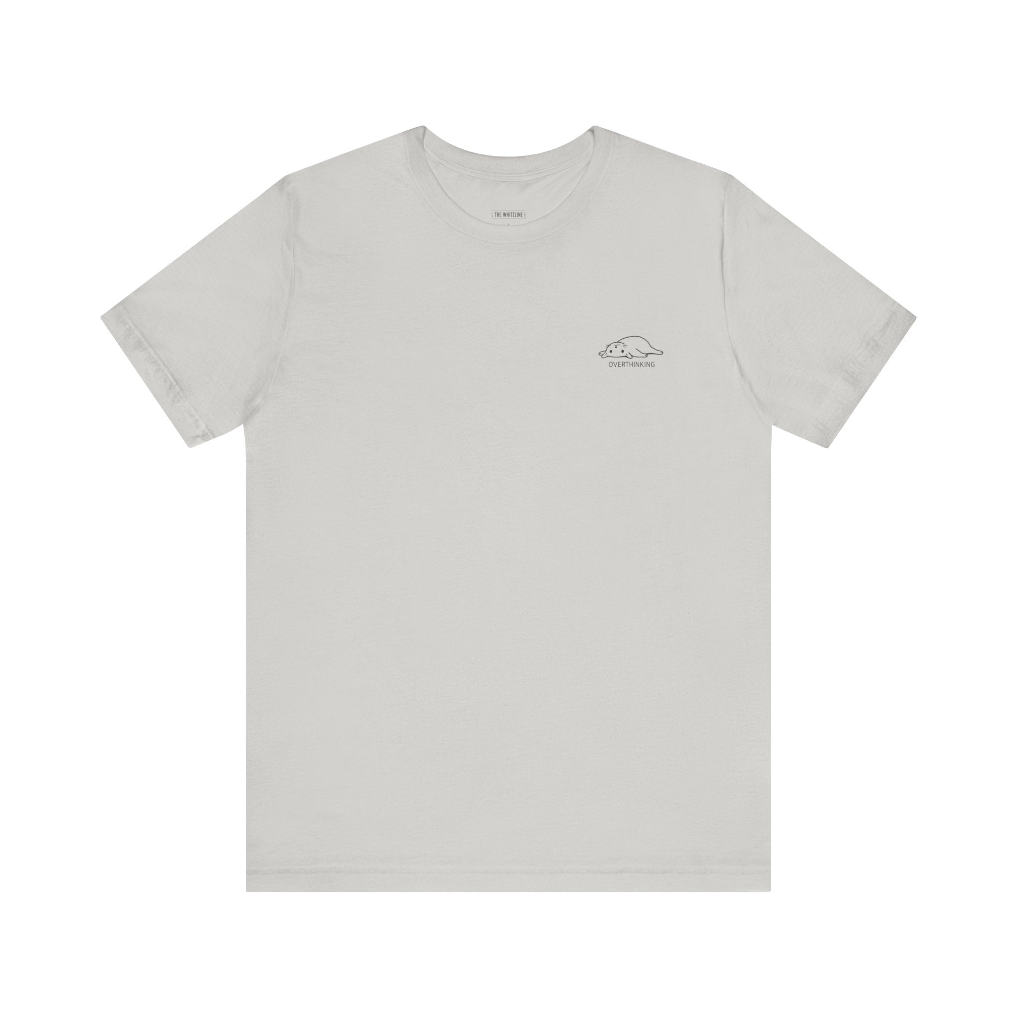 Minimalist "Overthinking Cat" T-Shirt – Unisex Jersey Short Sleeve Tee