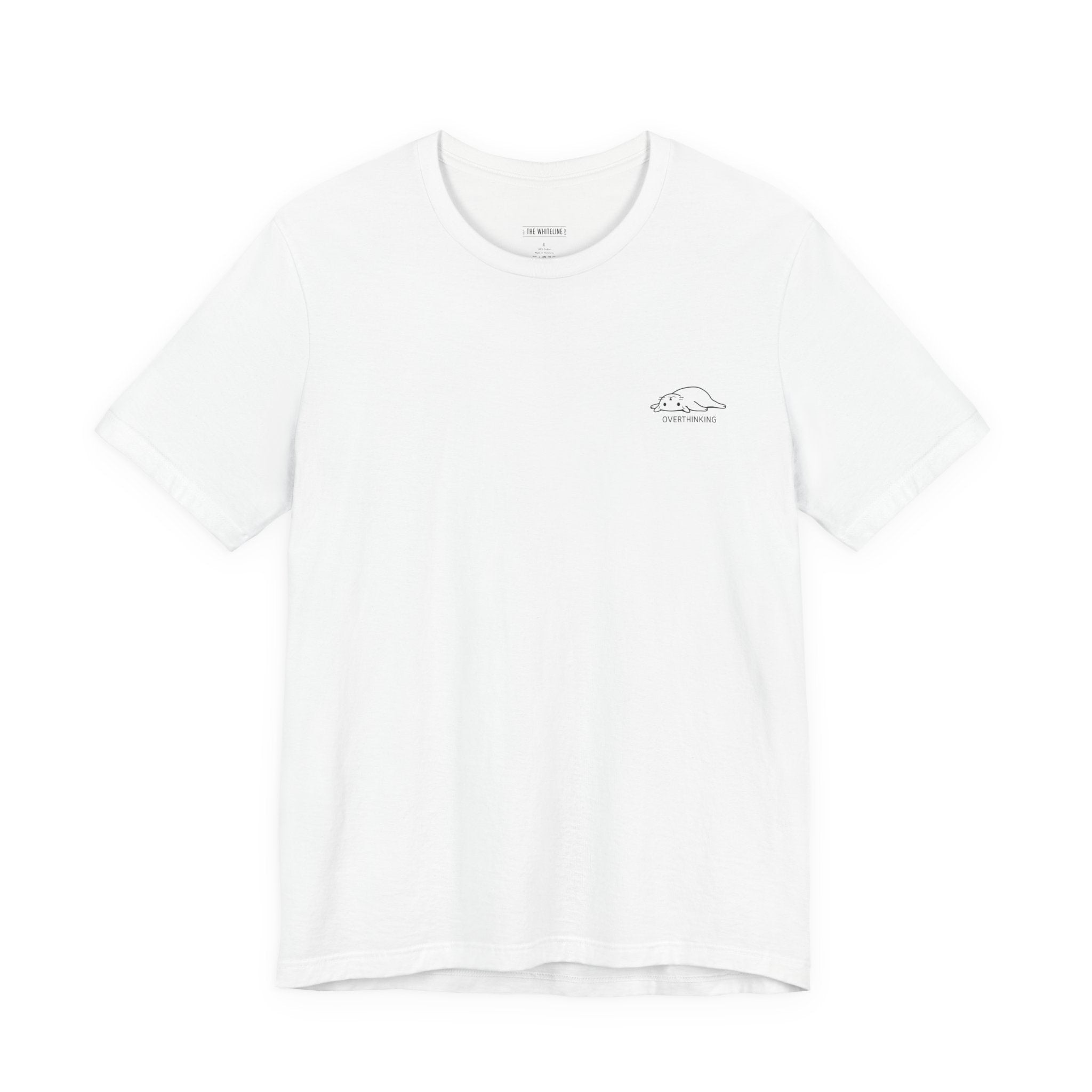 Minimalist "Overthinking Cat" T-Shirt – Unisex Jersey Short Sleeve Tee